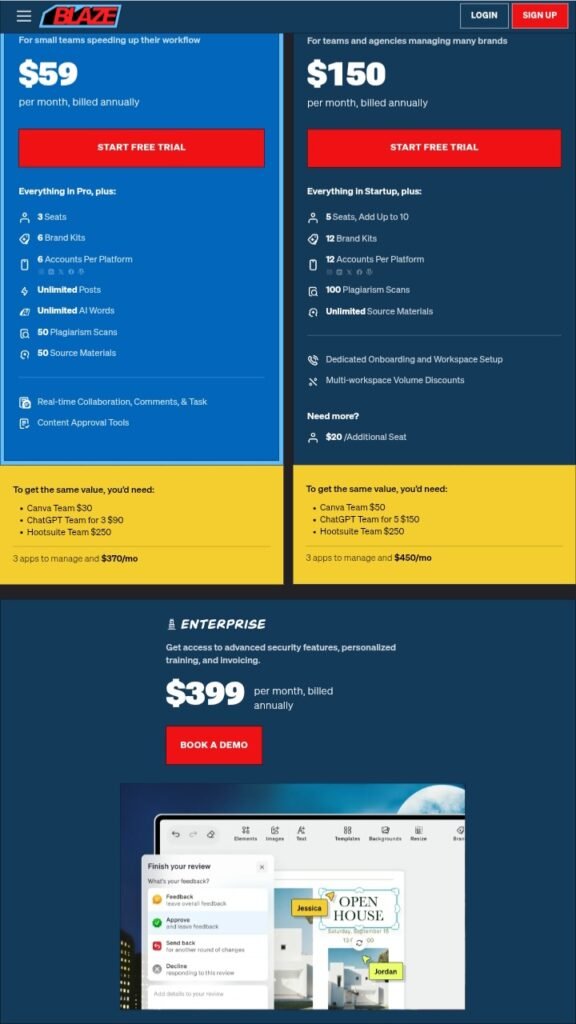 Blaze.ai Review: The Ultimate AI Writing Tool for Content Creators in 2025 8 Blaze.ai pricing